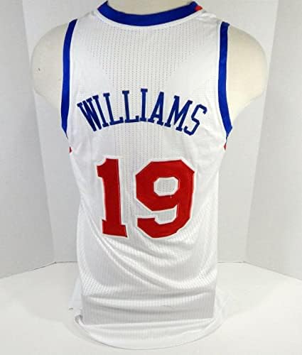 2012-13 Филаделфия сиксерс Уилямс 19 Играта, Пусната В Бяла Тениска DP12688 - Използвана игра в НБА