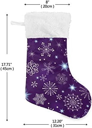 Коледни Чорапи ALAZA Лилав Цвят, Коледни Лилаво Класически Персонализирани Големи Чорапи, Бижута за Семейни