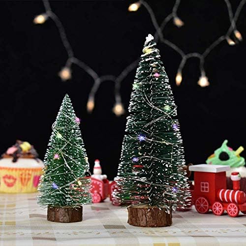 Изкуствена Мини-Коледна Елха, Коледно Дърво с Пискюли за Бутилки, 4шт, Малки Сизалевые коледно дърво с Дървени