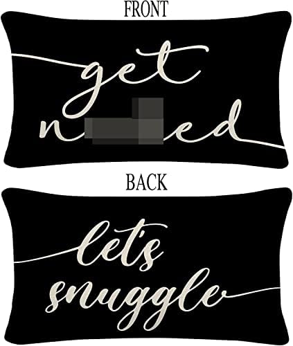 Let ' s Snuggle Двустранен Черна Декоративна калъфка за домашна спални, калъфка 12 x 20, Чудесен подарък за