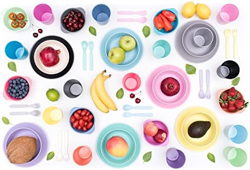 Детска трапезария и посуда Bobo & Boo Бамбук от 5 теми, лилаво-виолетов цвят, нетоксичен и екологичен Детски