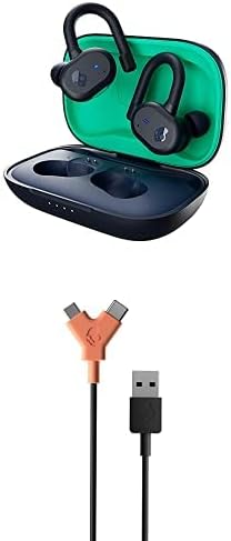Активни слушалки Skullcandy Push и линейни слушалки USB-A-C + Micro USB-втулки Bluetooth, се използват с iPhone