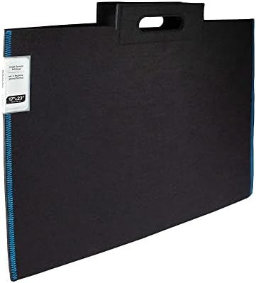 Чанта Itoya ProFolio Midtown 17x23 - Черна чанта за портфолио на художника, със сини шевове - Стилна папка за