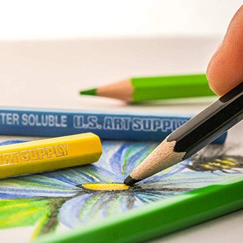 Набор от водоразтворими цветни моливи за рисуване акварел американската марка Art Supply от 48 теми с футляром