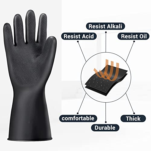 Ръкавици от Химически устойчиво латекс ENPOINT, Черни, 1 Чифт 14 Големите Промишлени Гумени Ръкавици, за тежки