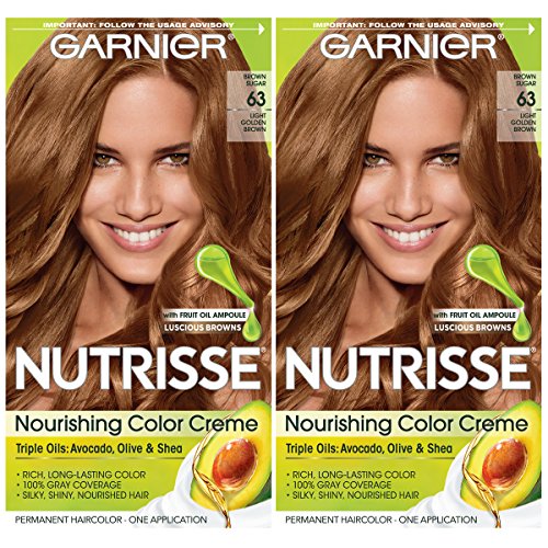Подхранващ крем за коса Garnier Nutrisse, 63 светло златисто-кафяв (кафява захар) Перманентная боя за коса,