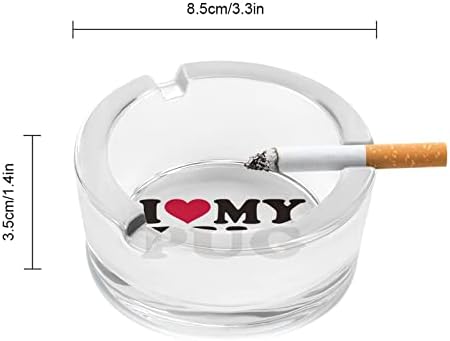 Аз Обичам Своя Мопс Стъклен Пепелник за Цигари Около Пепелника Портативният Титуляр за Пепел Калъф за Вътрешно