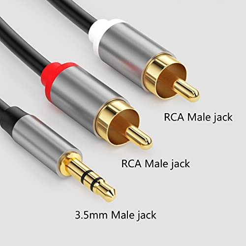 3.5 мм Мъжки към 2 Конектори RCA Стерео аудио кабел, 3,3 Ft /1 M 2 RCA Y-Разветвительный Кабел, Позлатени Съединители,