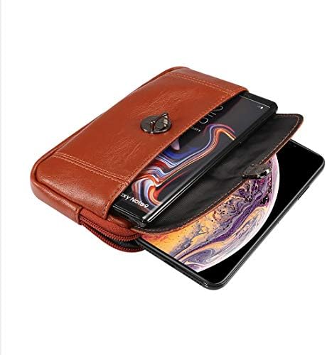 защитен калъф за вашия телефон, мъжки портфейл, кожена поясная чанта за мобилен телефон, съвместима с iPhone 11 Pro Max, XS Max, 8 Plus, една чанта-кобур на колана. Съвместим с Samsung