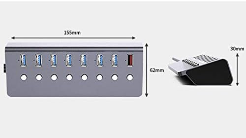 Опаковка от алуминиева сплав YFQHDD с 8 порта USB3.0, 7-Портов USB хъб, за разширяване на компютър, 1-Портов
