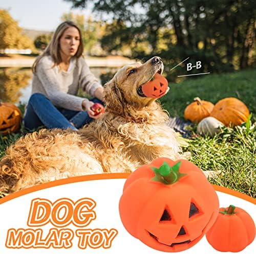 Хватающаяся Пищащая играчка за кучета за Агресивни Жевателей Тиква за кучета с Цикъл на никнене на млечни зъби