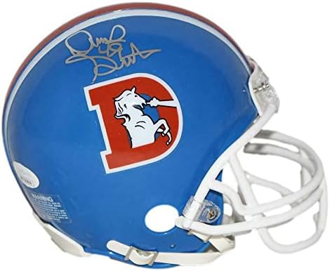 Мини-Каска Денис Смит с автограф /с автограф Denver Broncos TB VSR4 Mini Helmet JSA 34300 - Мини-Каски NFL с