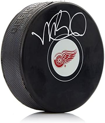Майк Бэбкок забросил хокей шайба Ред Уингс с автограф - Autograph NHL Pucks