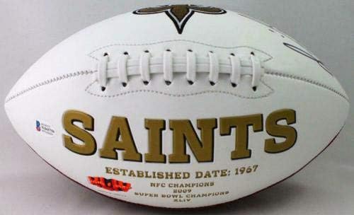 Футболен логото на New Orleans Saints с автограф Рики Уилямс - Бекет Ж Ед *Ляво - Футболни топки с автографи
