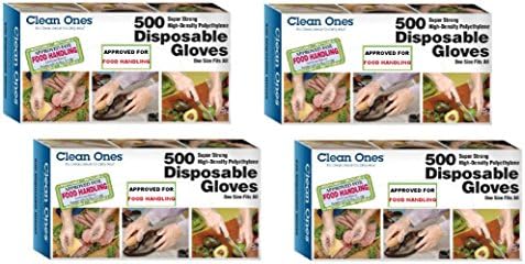 Чисти ръкавици за еднократна употреба - 2000 ръкавици, 500 броя (опаковка от 4 броя)