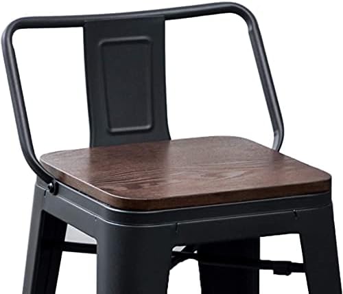 Alunaune 26 Метални бар столове Комплект от 4 Продуктова столове с височина на скарата Промишлен Бар стол с