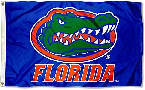 Син флаг на Алигатори във Флорида и Набор от флагове на САЩ 3x5 постер