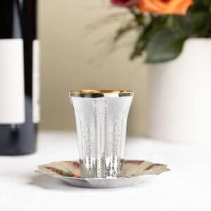Чаши за еднократна употреба за кидуша премиум-клас, 5,5 унции (10 броя) | Елегантни пластмасови чаши Сребрист