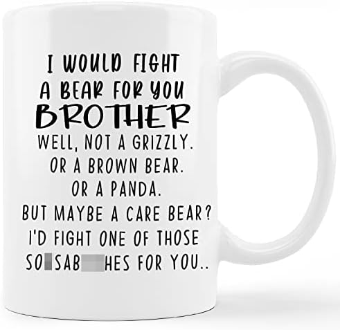 Забавно най-Добрата Чаша за Брат, Аз Ще се Мереше С Мечка За Тебе, Брат, Керамична Чаша-11 грама, Чаша за Кафе,