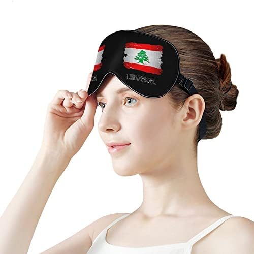 Маска за Сън с Флага на Ливан е Лесна Маска, Със Завързани Очи, джоб за Маска за Очи с Регулируема Каишка за