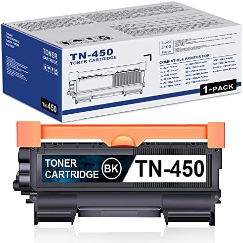 1 Опаковка черен тонер TN-450, който е съвместим с LVEL касета с тонер TN450 TN-450 за смяна на касета Brother