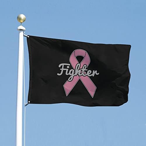 Рак на гърдата Розовата Лента Боец Прислуга Знамена Ярък Цвят и Защита от Избледняване с Метални Люверсами Градински