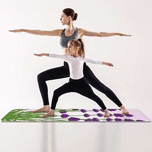 Дебела подложка за йога Siebzeh Lavender Flower Премиум-клас, в екологично Чист Гумена подложка за здраве и