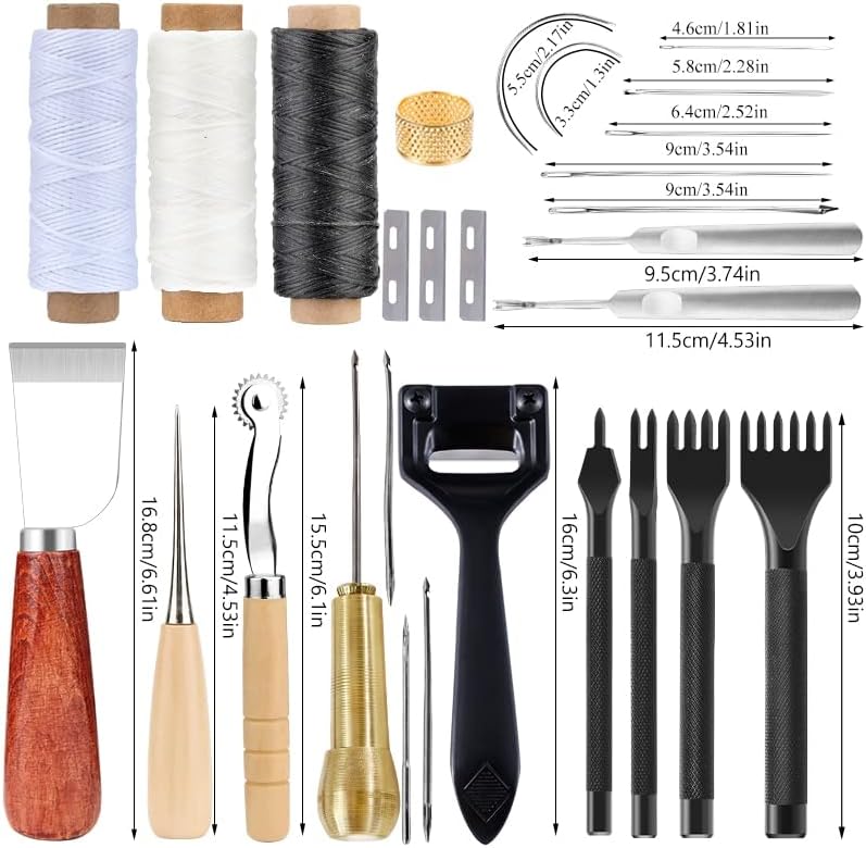 Набор от инструменти за фабрика за щавене на кожи Занаяти SHWAKK С Ръчна Бродерия, Перфоратором, Инструменти