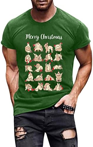 Мъжки Коледни тениски WOCACHI с къс ръкав, грозни Коледни Празнични костюми, Забавни спортни тениски с графичен