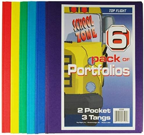 Първокласен портфолио с два джоба и обков, различни цветове, 6 опаковки (4660255)