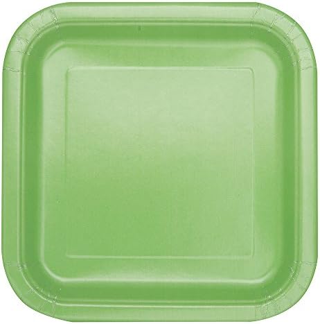 Квадратни Картонени Чинии за торта Яблочно-зелен цвят, 16 карата