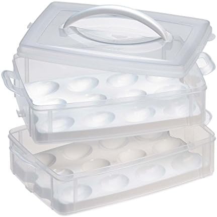 Портативна поставка за съхранение на Snapware Snap 'N Stack с капак за яйца, поставки за яйца, без бисфенол