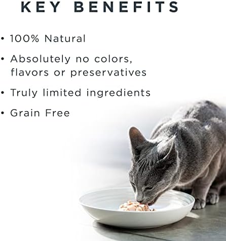 Reveal Естествена Влажна Храна за котки, 18 Пакети, Консерви от Влажна Храна за котки с ограничен брой съставки,