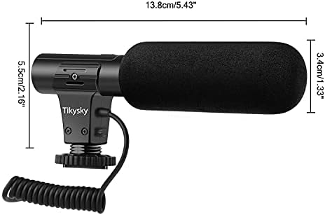 Микрофон камера tikysky, Видеомикрофон M-1 за интервю с зеркалкой, Микрофон-пушка за Canon, Nikon, Sony, Fuji