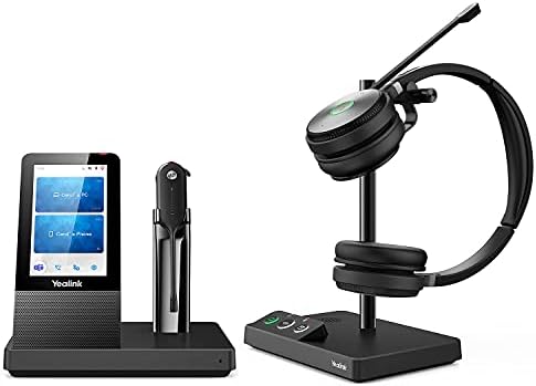 Yealink WH67 & WH62 Комплект Безжични Слушалки с Микрофон Офис VoIP Телефон IP Телефон, Работна Станция за UC Оптимизиран