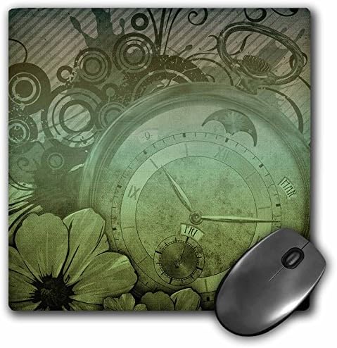3dRose LLC 8x8x0,25 Инча, подложка за мишка в стил steampunk с часове и цветен дизайн (mp_102678_1)