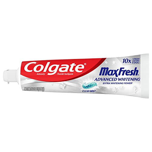 Паста за зъби Colgate Max Fresh, Новата Избелваща паста за зъби с мини-ленти за дишане, Чиста Мятная паста за